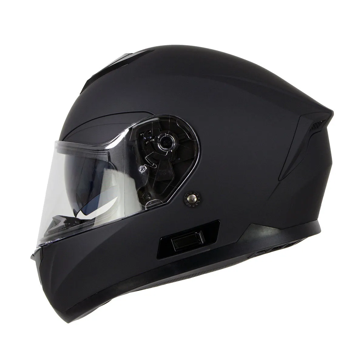MPH9835DOT 'Sweeper' Flat Black Advanced Motorcycle Modular Helmet for Men and Women Biker w/ Drop Down Visor