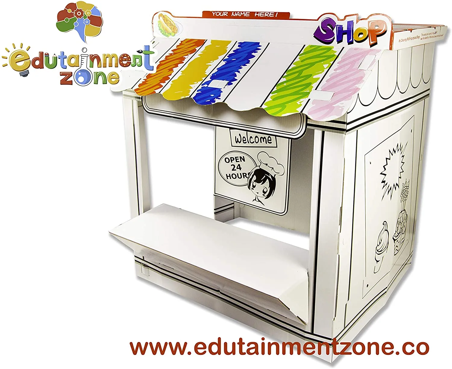 Multi-purpose Shop - 3D Puzzle Coloring Cardboard Playhouses