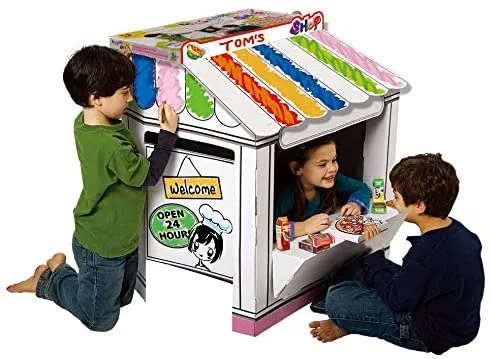 Multi-purpose Shop - 3D Puzzle Coloring Cardboard Playhouses
