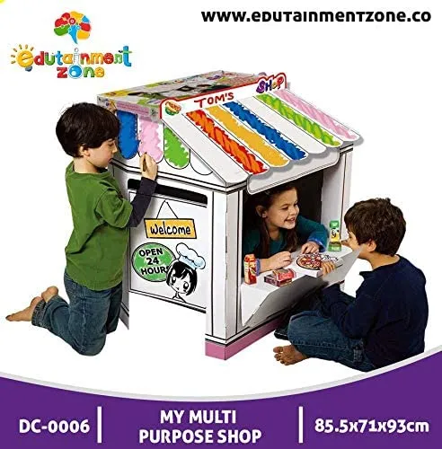 Multi-purpose Shop - 3D Puzzle Coloring Cardboard Playhouses