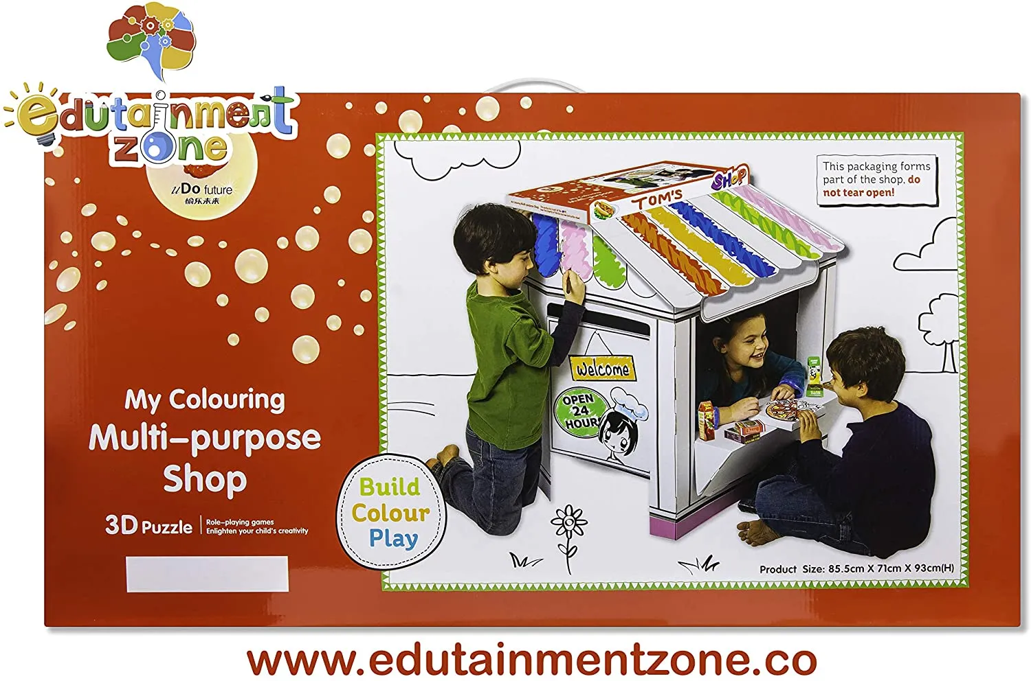 Multi-purpose Shop - 3D Puzzle Coloring Cardboard Playhouses