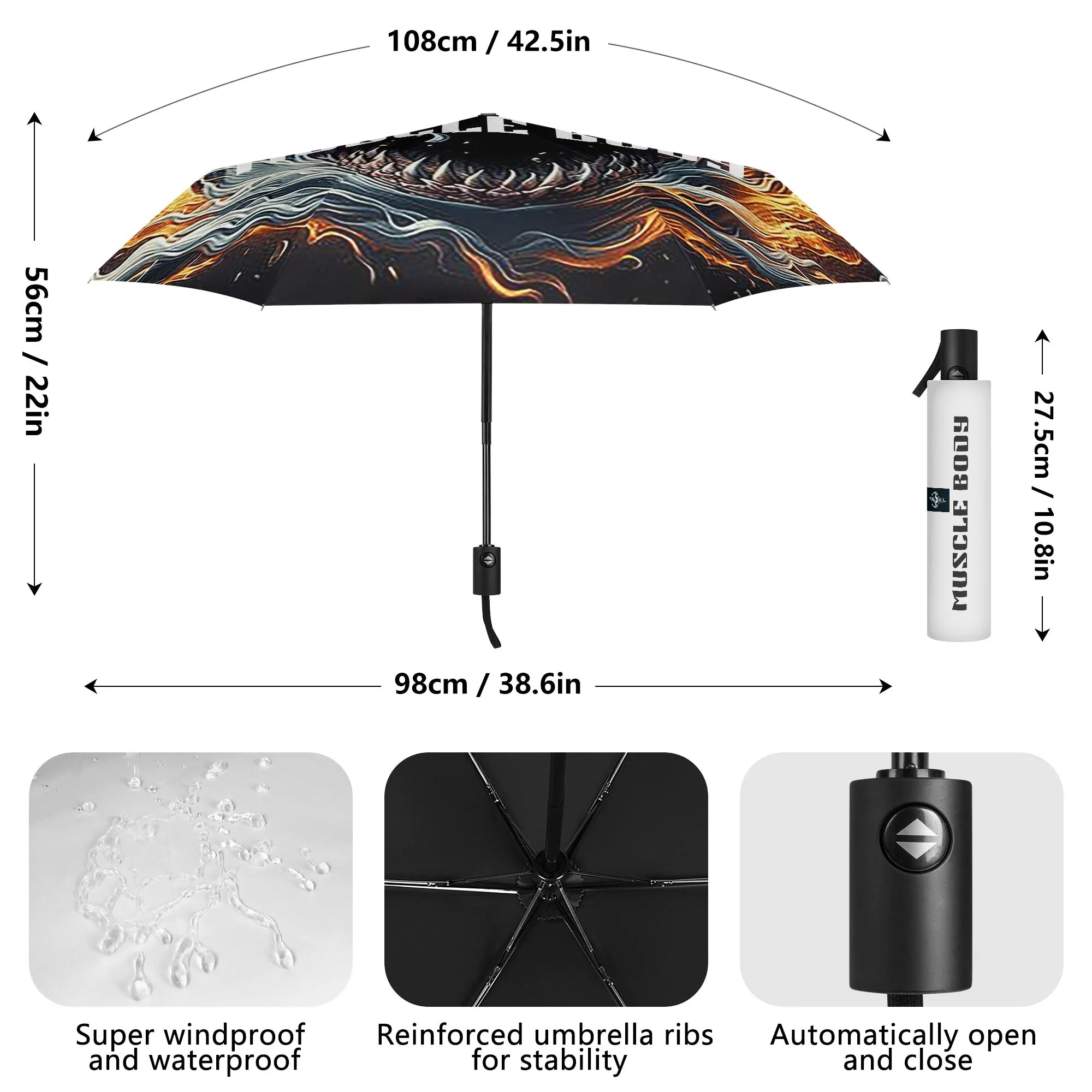 Muscle Body Umbrella Printing Outside
