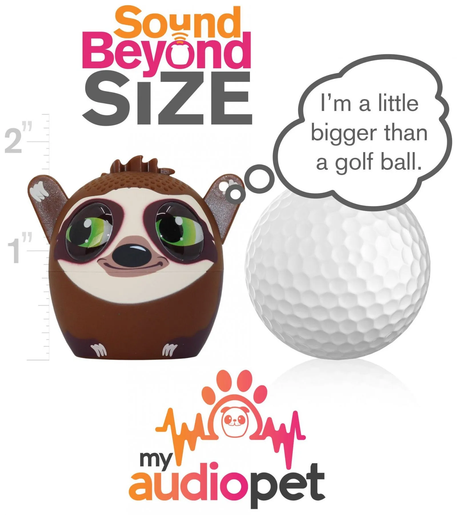 My Audio Pet - Mini Bluetooth Animal Wireless Speaker for Kids of All Ages - Slow Jam the Sloth
