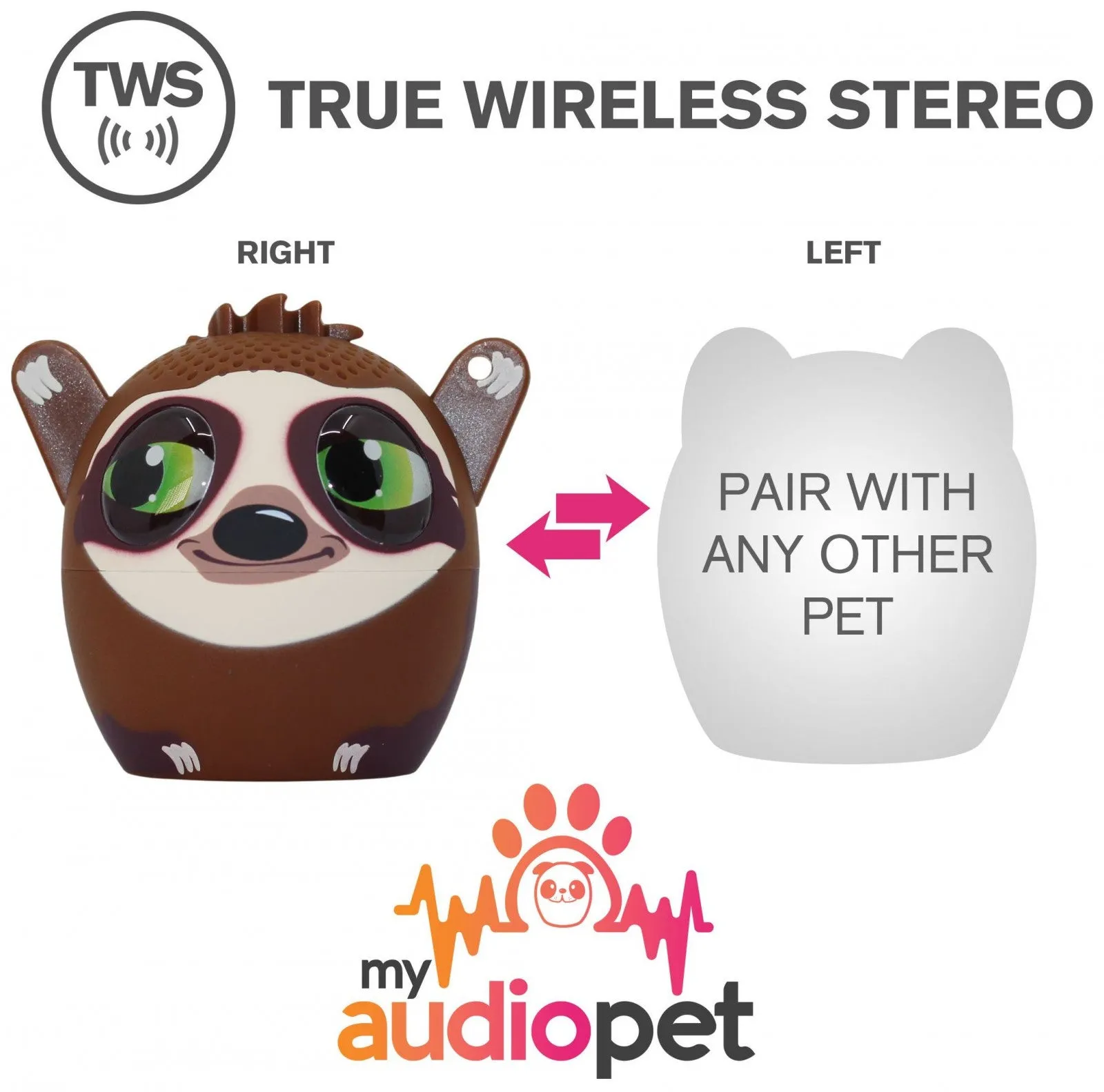 My Audio Pet - Mini Bluetooth Animal Wireless Speaker for Kids of All Ages - Slow Jam the Sloth