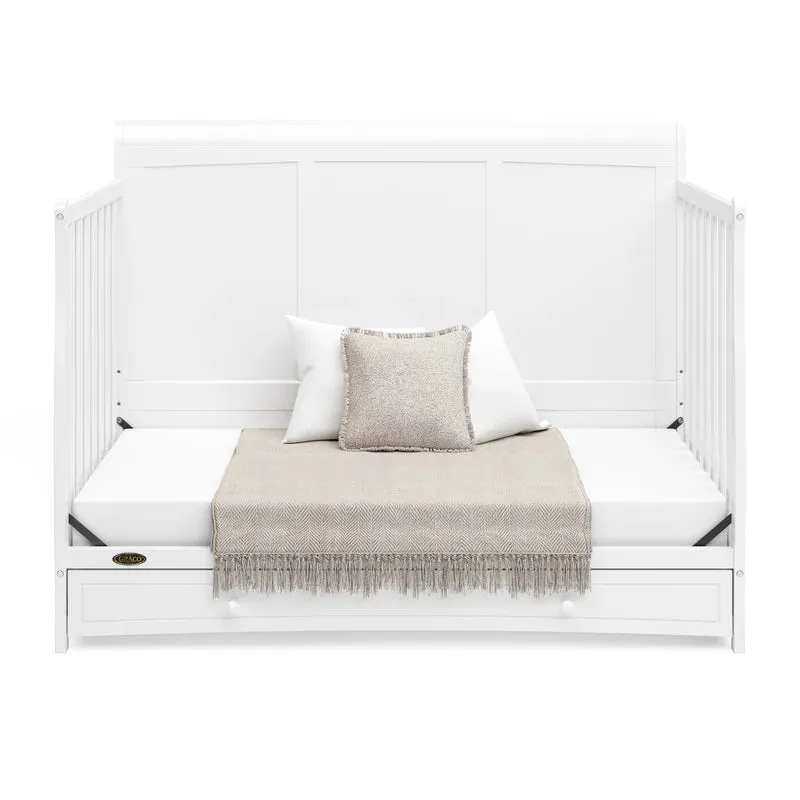 New in Box! Graco Asheville 4-in-1 Convertible Crib with Storage, Manufacture Date 07/22, Retails $449  NOTE: Couple minor scuffs from packaging mostly on back board