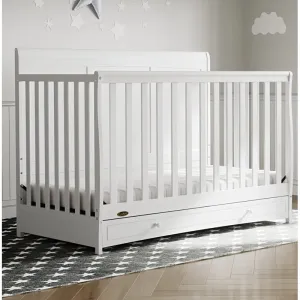 New in Box! Graco Asheville 4-in-1 Convertible Crib with Storage, Manufacture Date 07/22, Retails $449  NOTE: Couple minor scuffs from packaging mostly on back board