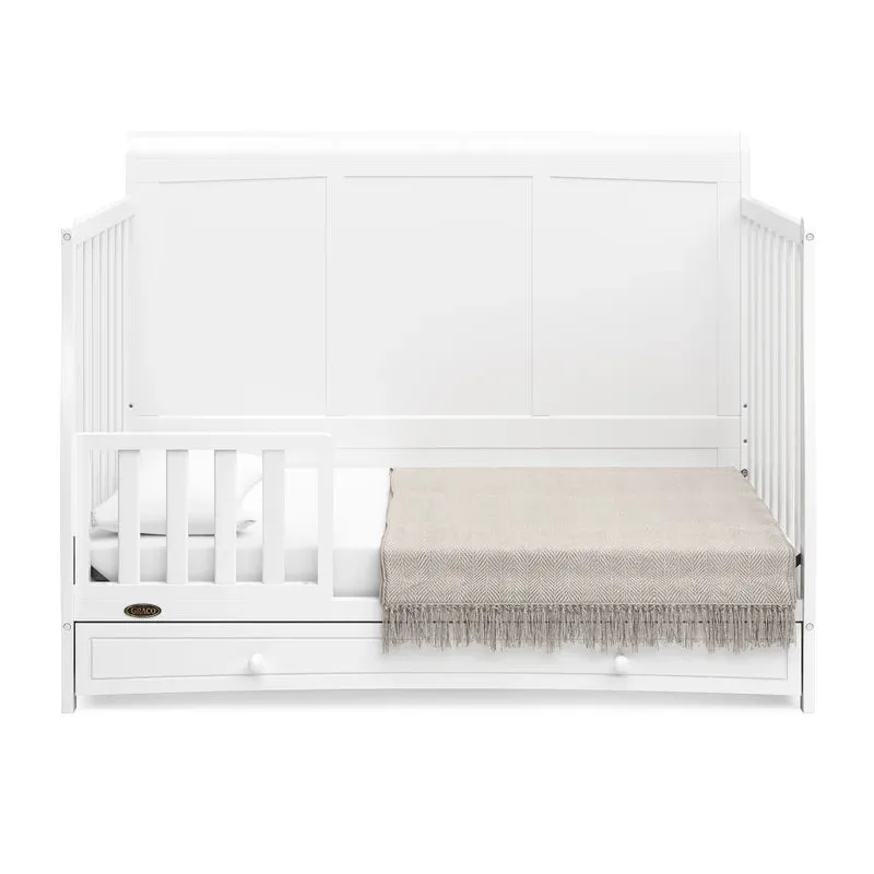 New in Box! Graco Asheville 4-in-1 Convertible Crib with Storage, Manufacture Date 07/22, Retails $449  NOTE: Couple minor scuffs from packaging mostly on back board