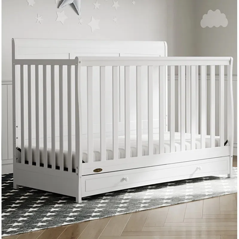 New in Box! Graco Asheville 4-in-1 Convertible Crib with Storage, Manufacture Date 07/22, Retails $449  NOTE: Couple minor scuffs from packaging mostly on back board