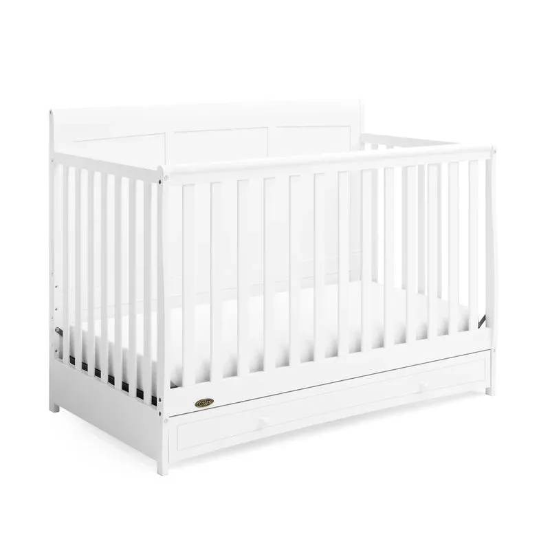 New in Box! Graco Asheville 4-in-1 Convertible Crib with Storage, Manufacture Date 07/22, Retails $449  NOTE: Couple minor scuffs from packaging mostly on back board