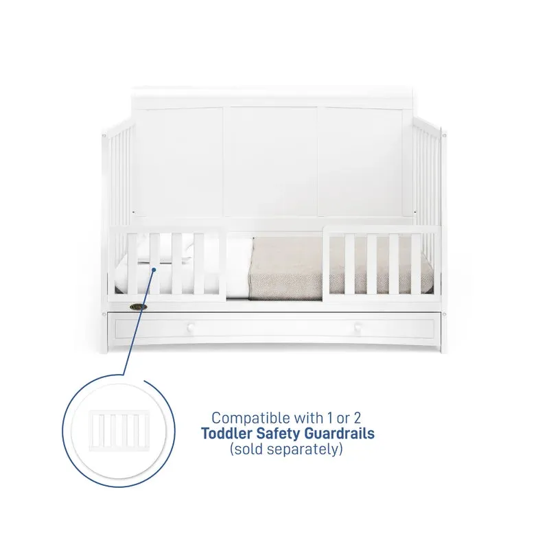 New in Box! Graco Asheville 4-in-1 Convertible Crib with Storage, Manufacture Date 07/22, Retails $449  NOTE: Couple minor scuffs from packaging mostly on back board