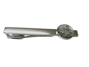 Old Style World Map Square Tie Clip