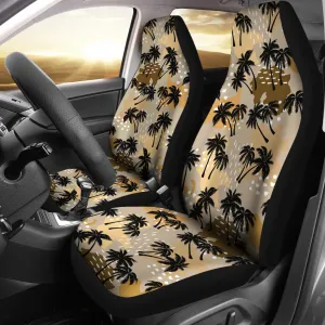 Palm Tree Car Seat Covers Set in Sandy Colors