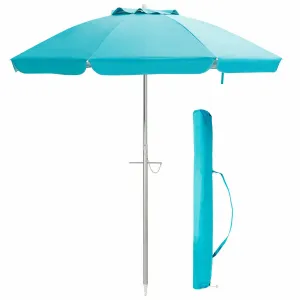 Patio Tilting Tilt Umbrella Parasol Sun Shade UPF 50  Protection 2M