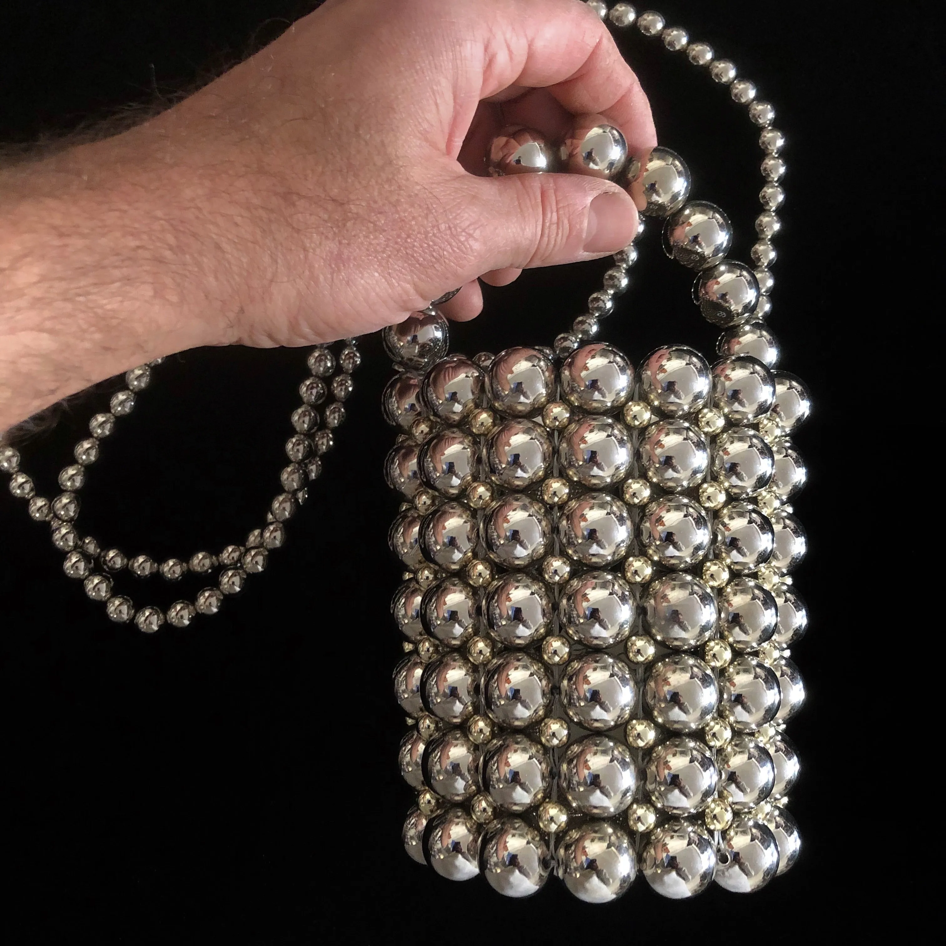PETITE BEADED BUCKET BAG