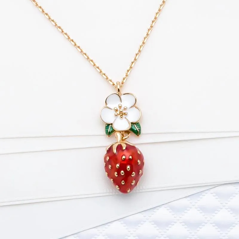 Picnic Perfect Strawberry Pendant Necklace