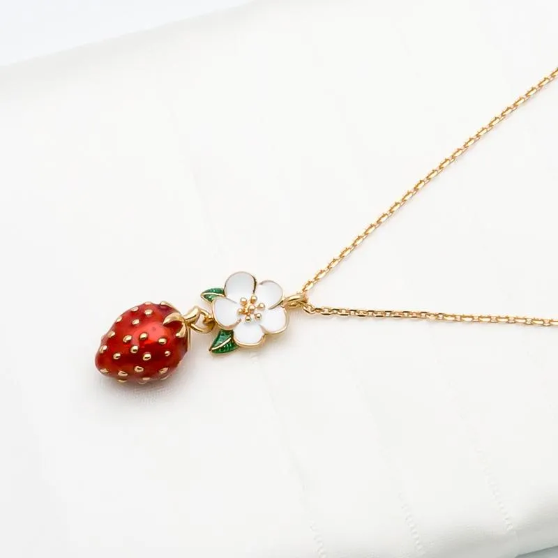 Picnic Perfect Strawberry Pendant Necklace
