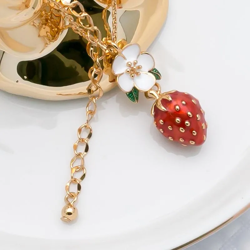 Picnic Perfect Strawberry Pendant Necklace