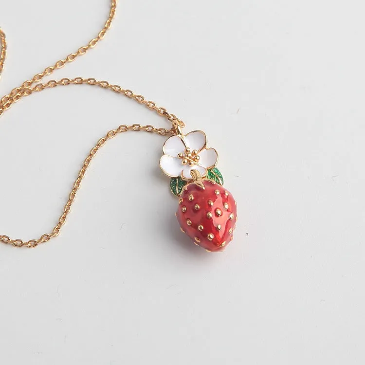 Picnic Perfect Strawberry Pendant Necklace