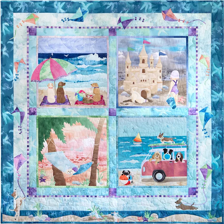 Pine Needles Dog Days of Summer Applique Quilt Pattern Set