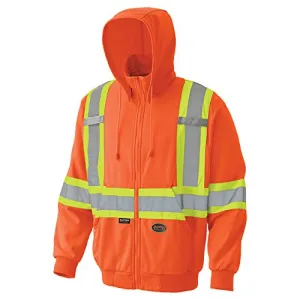 Pioneer V1060550 High Visibility Safety Hoodie, Micro Fleece, Orange