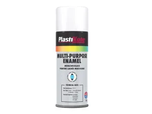 Plastikote Multi Purpose Enamel Spray Paint Matt White 400Ml