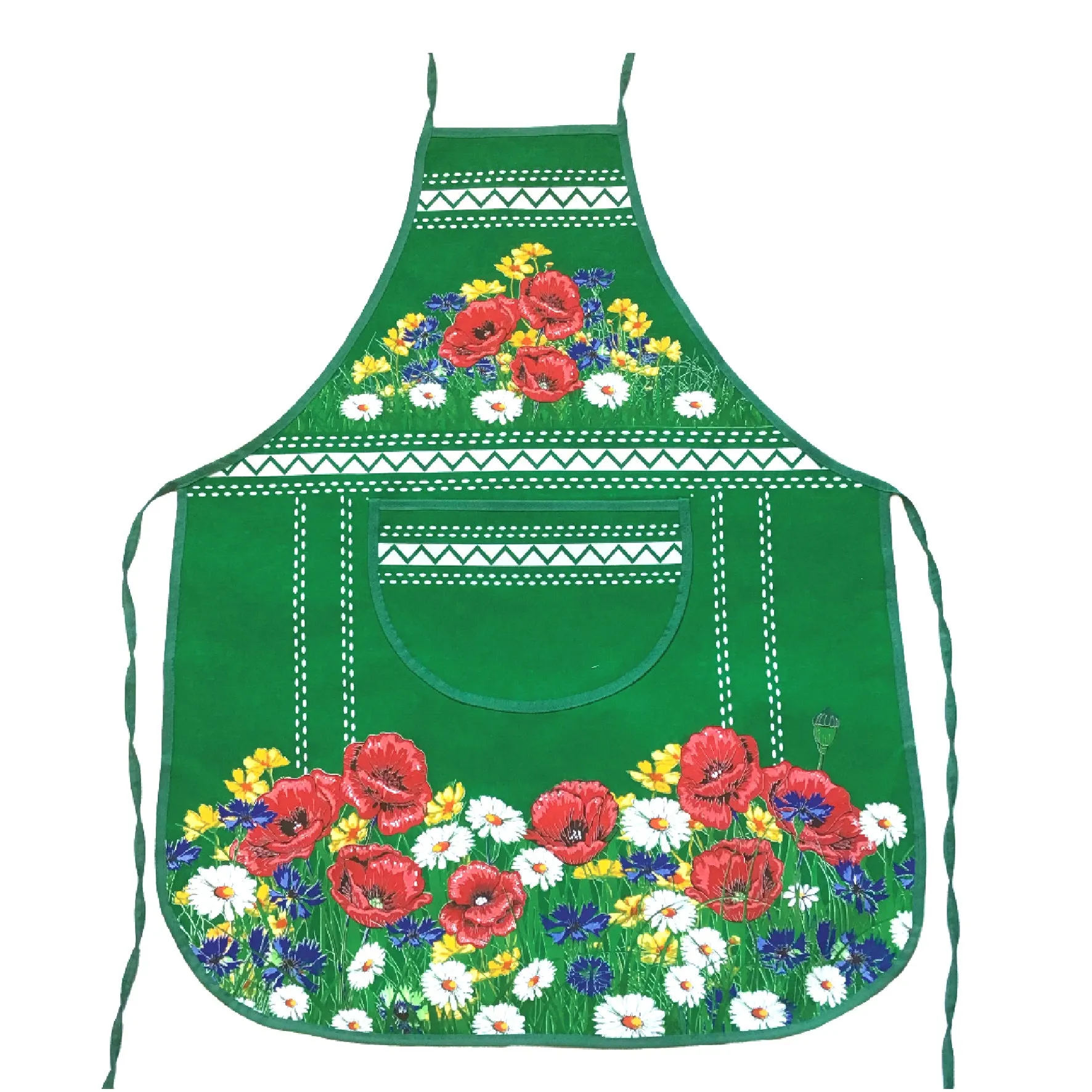 Polish Floral Kitchen Apron (Poppies Wildflowers)