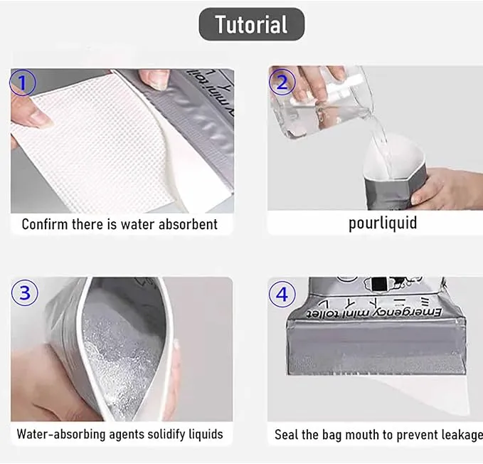 Portable Mobile Toilet 20 Packs of 700 ml Disposable Urine Bags, Home Travel, Outdoor Camping Traffic jam Portable Urine Bag Motion Sickness Vomit Storage Bag Men and Women Universal Pee Bag