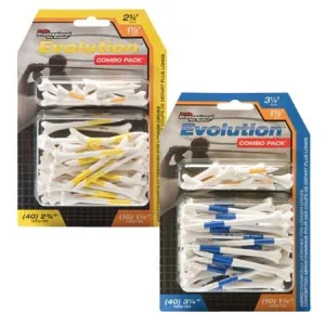 Pride Golf Professional Tee System Evolution Combo Pack Tees 3 1/4 inches 1 1/2 inches Blue/White