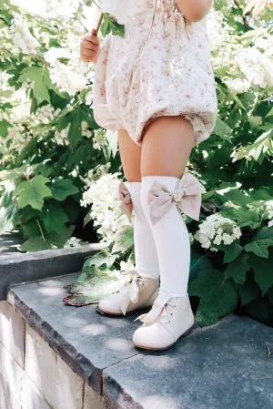 "Emma" Linen Bow Socks