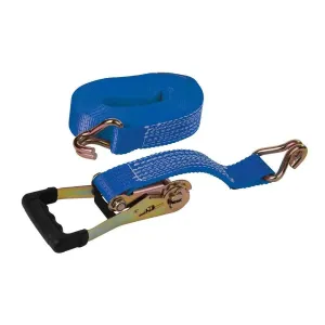 Rated 1700kg Capacity 4600kg Rubber-Handled Ratchet Tie Down Strap J-Hook 8m X 50mm