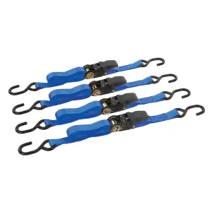 Rated 250kg Capacity 735kg Rubber-Handled Ratchet Tie Down Strap S-Hook 4m X 25m