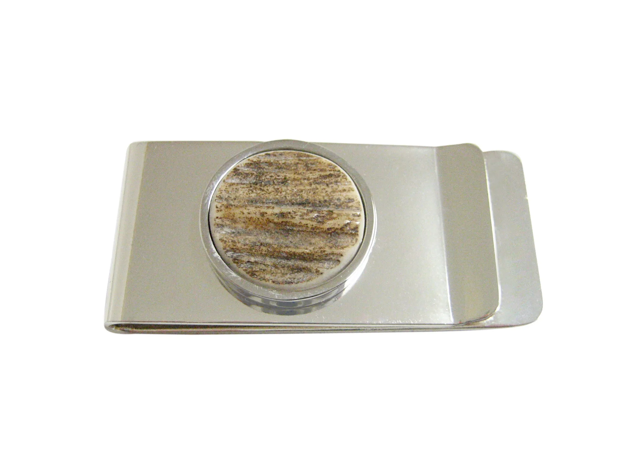 Round Deer Antler Money Clip