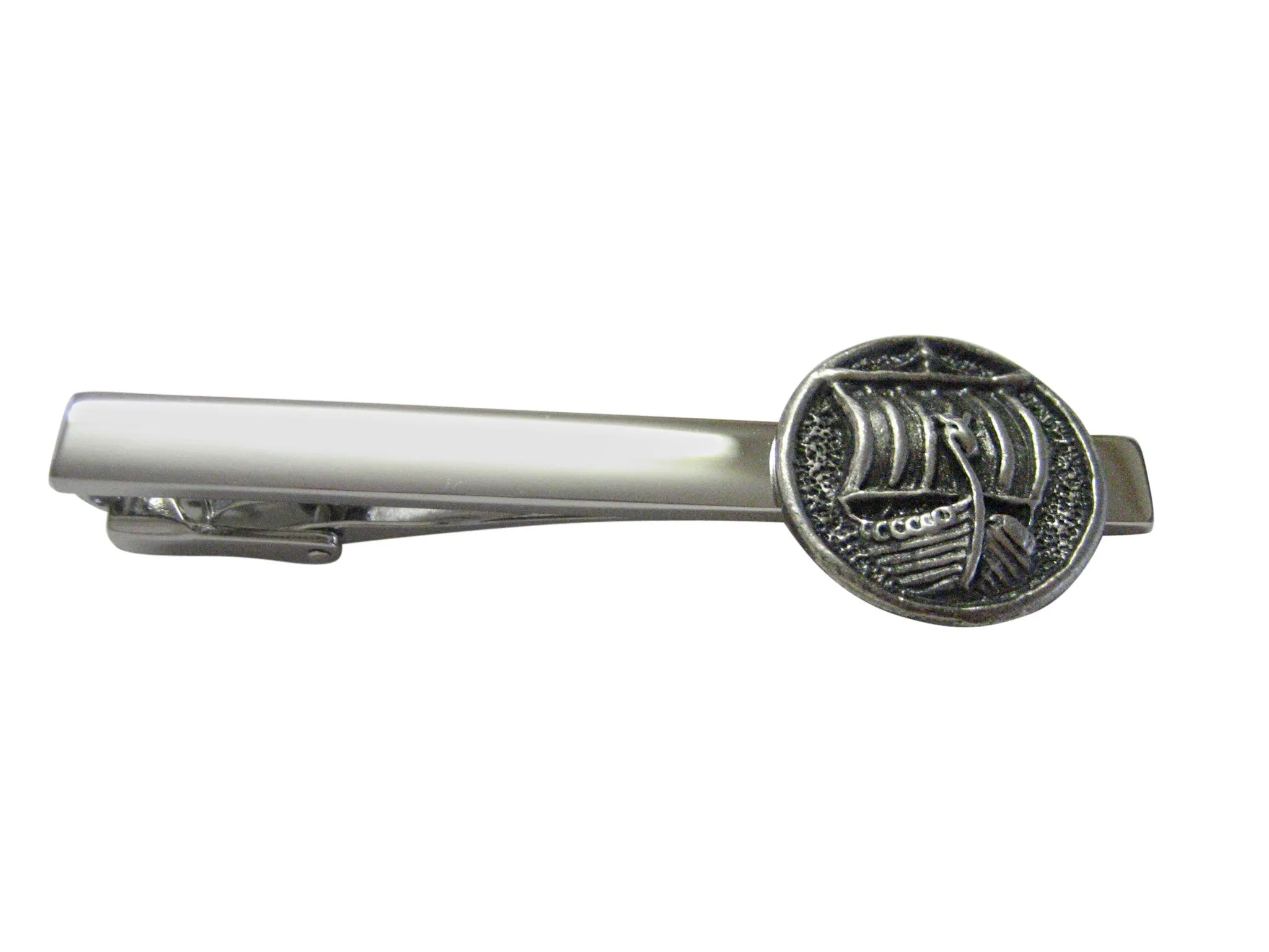 Round Viking Boat Square Tie Clip