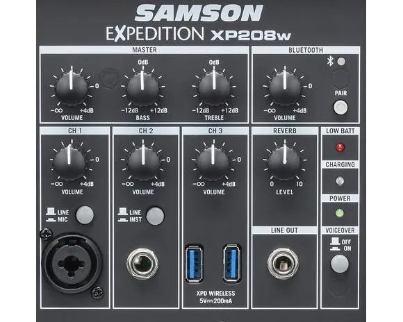 Samson Expedition XP208w - Rechargeable Portable PA with Handheld Wireless System and Bluetooth®