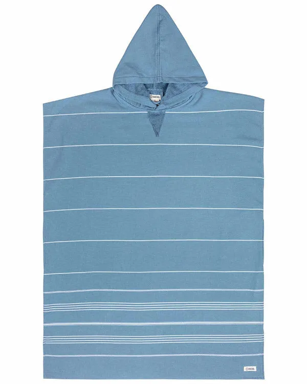 Sand Cloud Hooded Poncho - Stripe Slate Blue