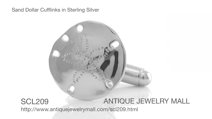 Sand Dollar Cufflinks in Sterling Silver