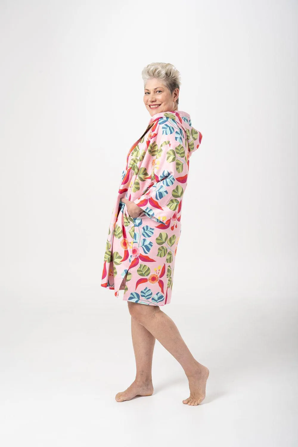Sand Free Beach Hoodie in pink summer spritz