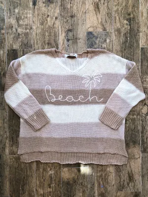 Sand Stripe Beach Sweater - Tan