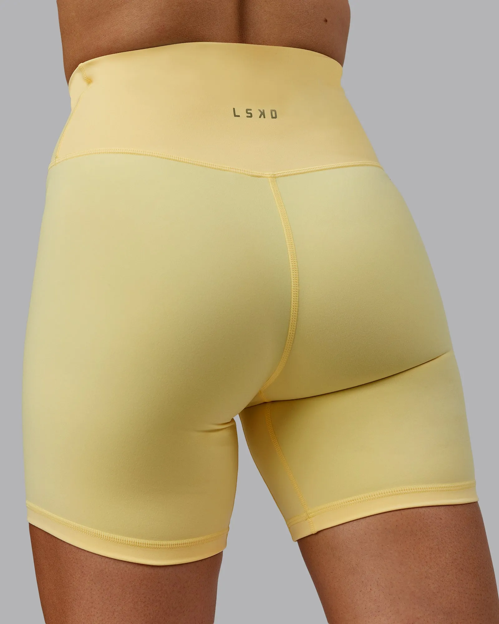 Sara Strike Cross Over Waist Mid Short Tights - Sunflower