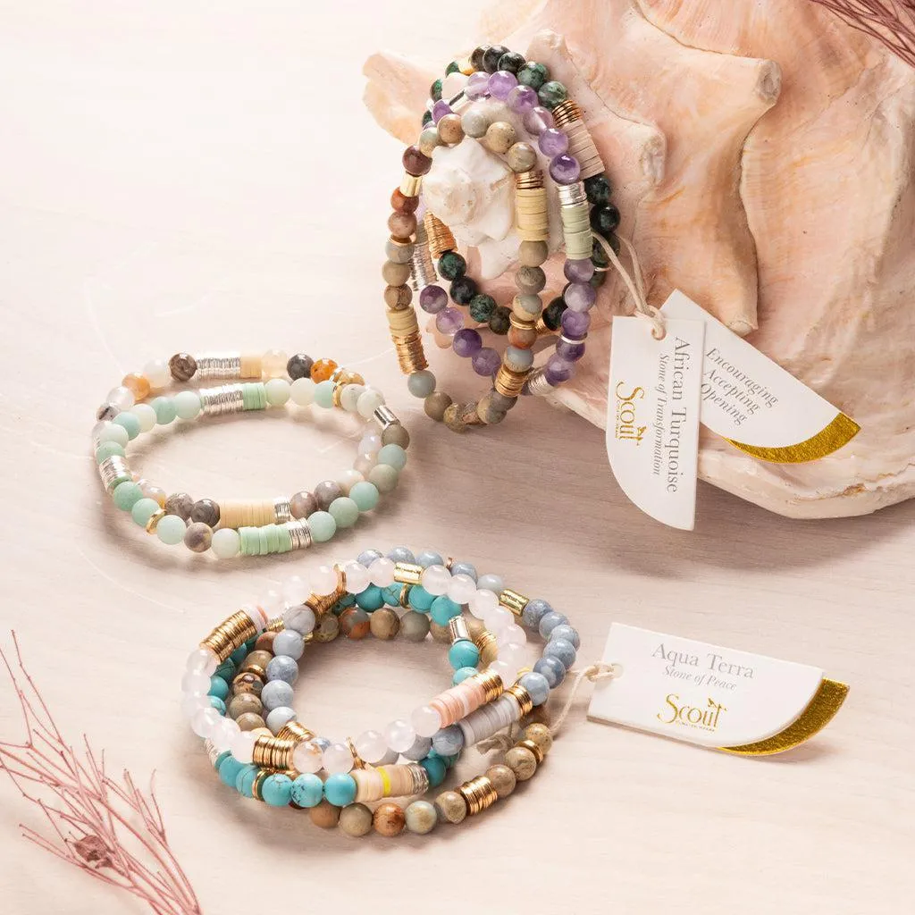 Scout Curated Wears Intermix Stone Stacking Bracelet - Blue Howlite