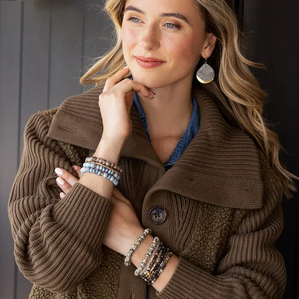 Scout Curated Wears Intermix Stone Stacking Bracelet - Blue Howlite