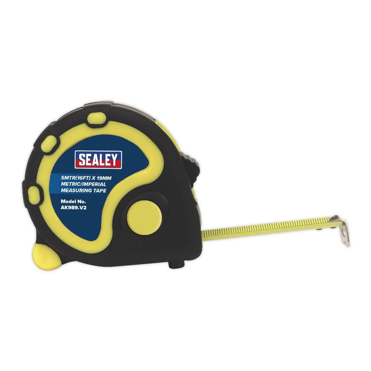 Sealey Rubber Tape Measure 5m(16ft) x 19mm - Metric/Imperial