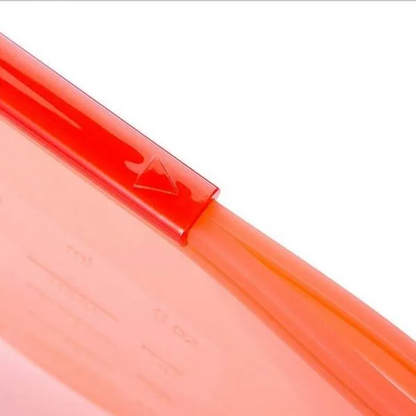 Silicone Reusable Vacuum Seal Fresh Bag Kitchen Re-Zip Storage Pouch Airtight Container for Food Vegetables Fruits - Red