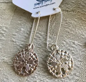 Silver Sand Dollar, Earrings