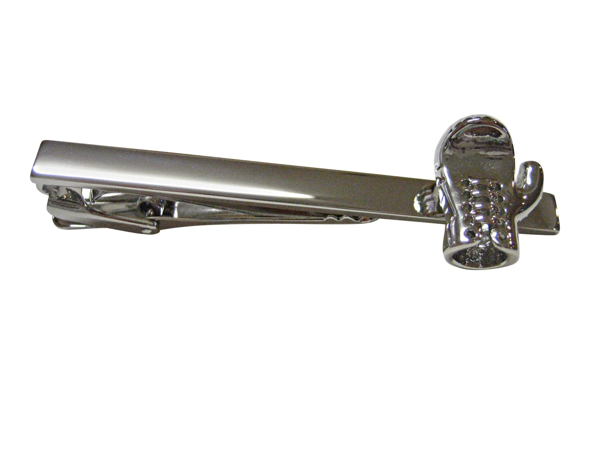 Silver Toned Boxing Glove Square Tie Clip