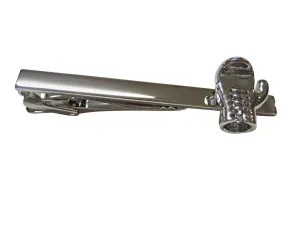 Silver Toned Boxing Glove Square Tie Clip