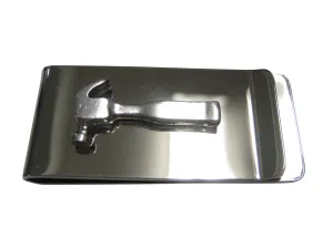 Silver Toned Construction Tool Hammer Money Clip