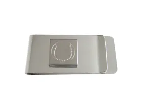Silver Toned Etched Baseball Money Clip