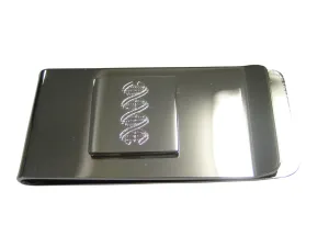 Silver Toned Etched DNA Deoxyribonucleic Acid Molecule Money Clip