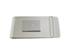 Silver Toned Etched Komodo Dragon Money Clip